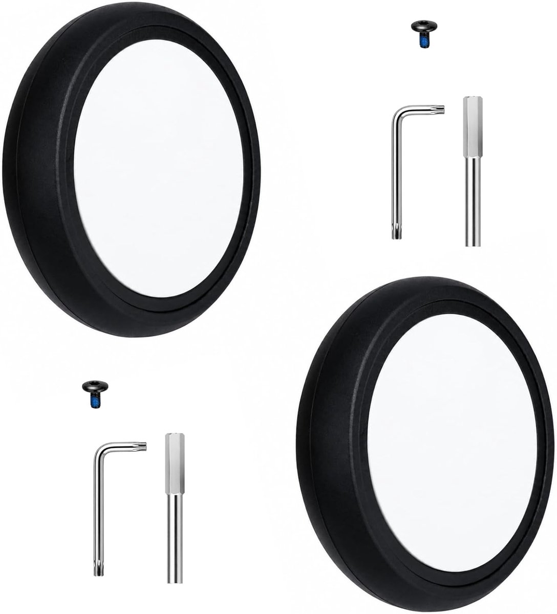Achterwiel voor kinderwagens Yoyoo en Yoyoo2 (2 stuks), reservewielen van rubber met schroeven en demontagegereedschap, kinderwagenwielen – voorwiel