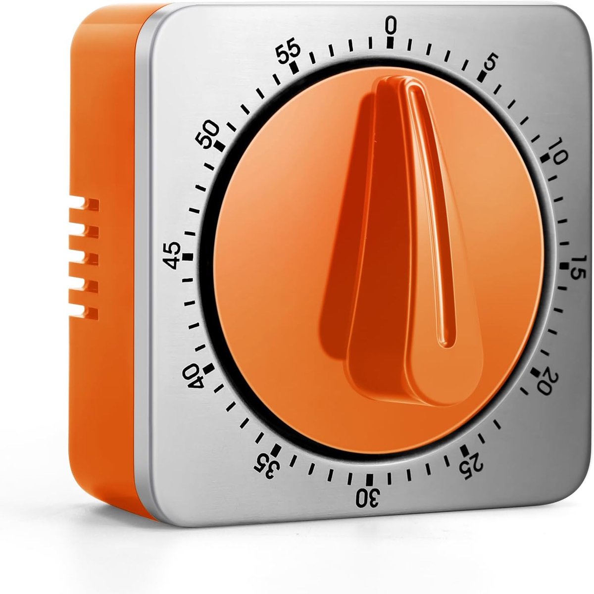 Keukentimer, mechanisch, geen batterijen nodig, keukenwekker 100% mechanisch met roestvrijstalen behuizing, keukenklok, stopwatch, countdown-herinnering, magnetische keukenklok, eierklok