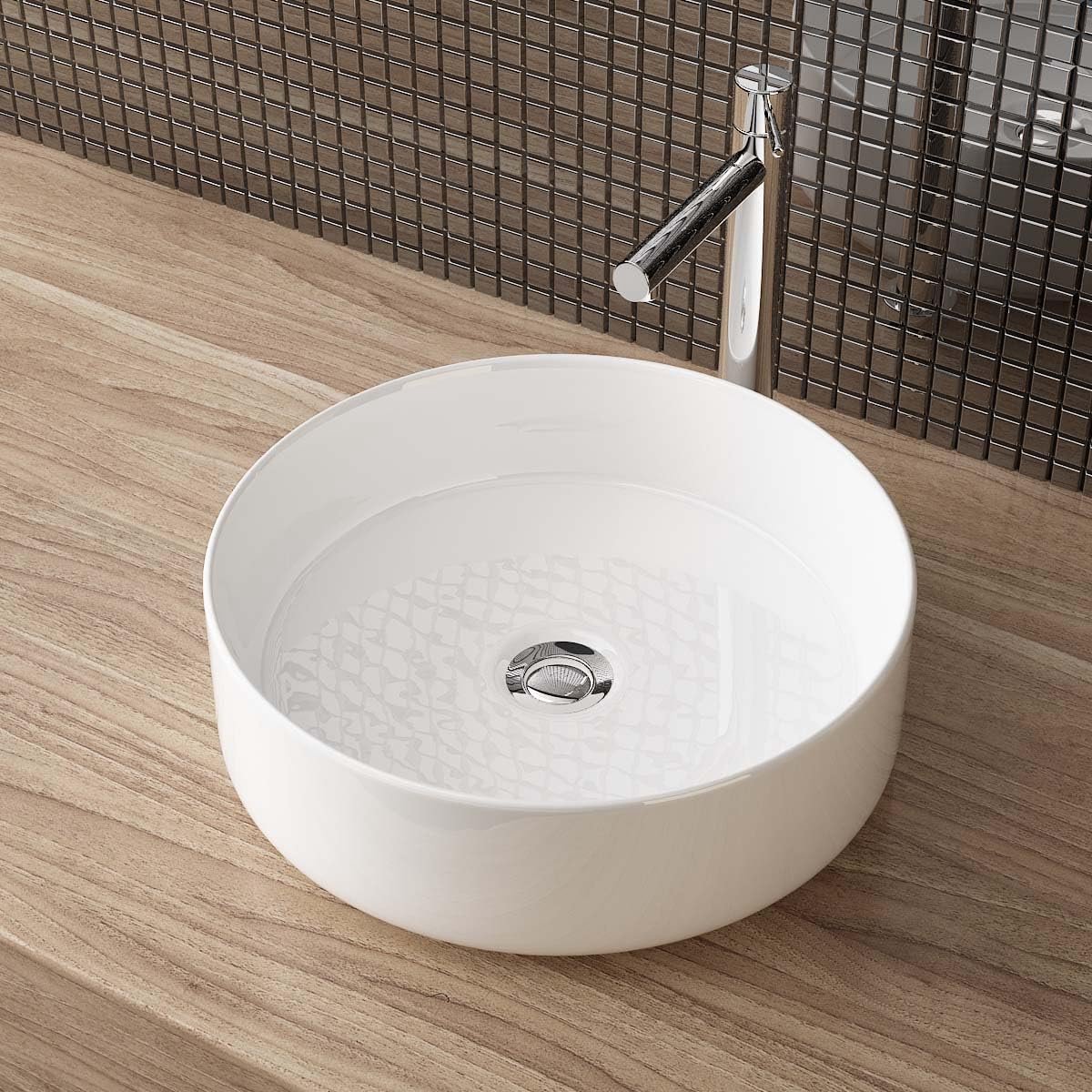 | Premium wastafel met lotuseffect voor de badkamer en gastentoilet (31 x 31 x 11 cm, wit/A546XS)