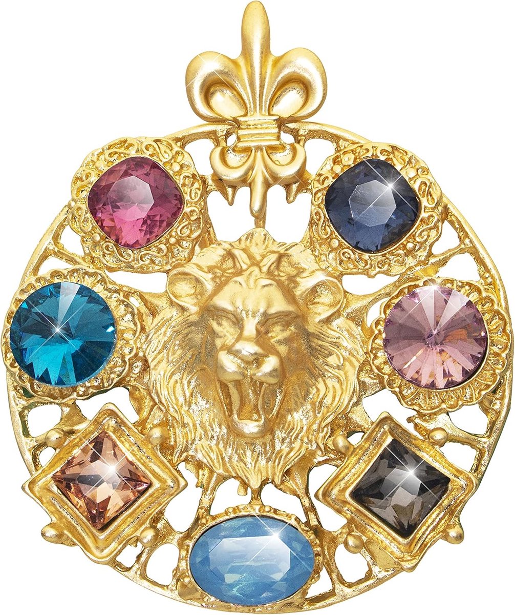 Broches Ronde Pin Dier Broche Vintage Sprankelende Kristal Steen Retro Broche Sieraden Winter Jas Jas Accessoires Party voor Mannen Vrouwen Heldere Gouden
