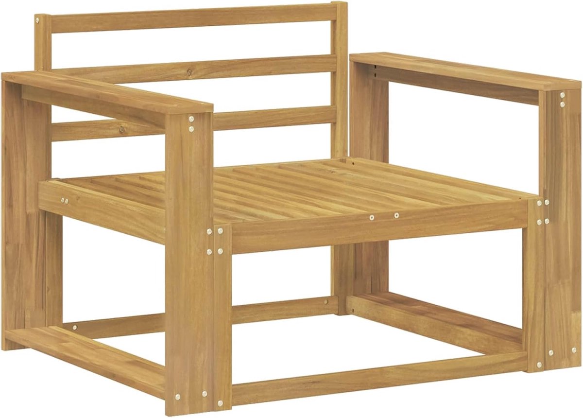 Middenbank van massief hout acacia wit voor terras en balkon