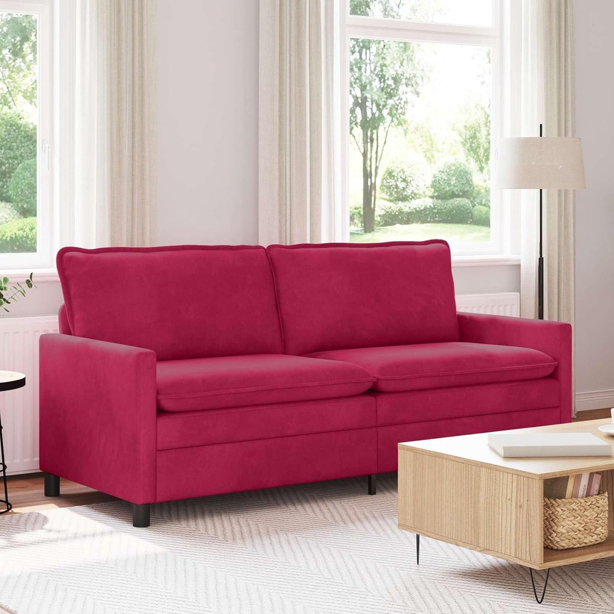 Sofa wijnrood 196 x 81 x 87,5 cm fluweel