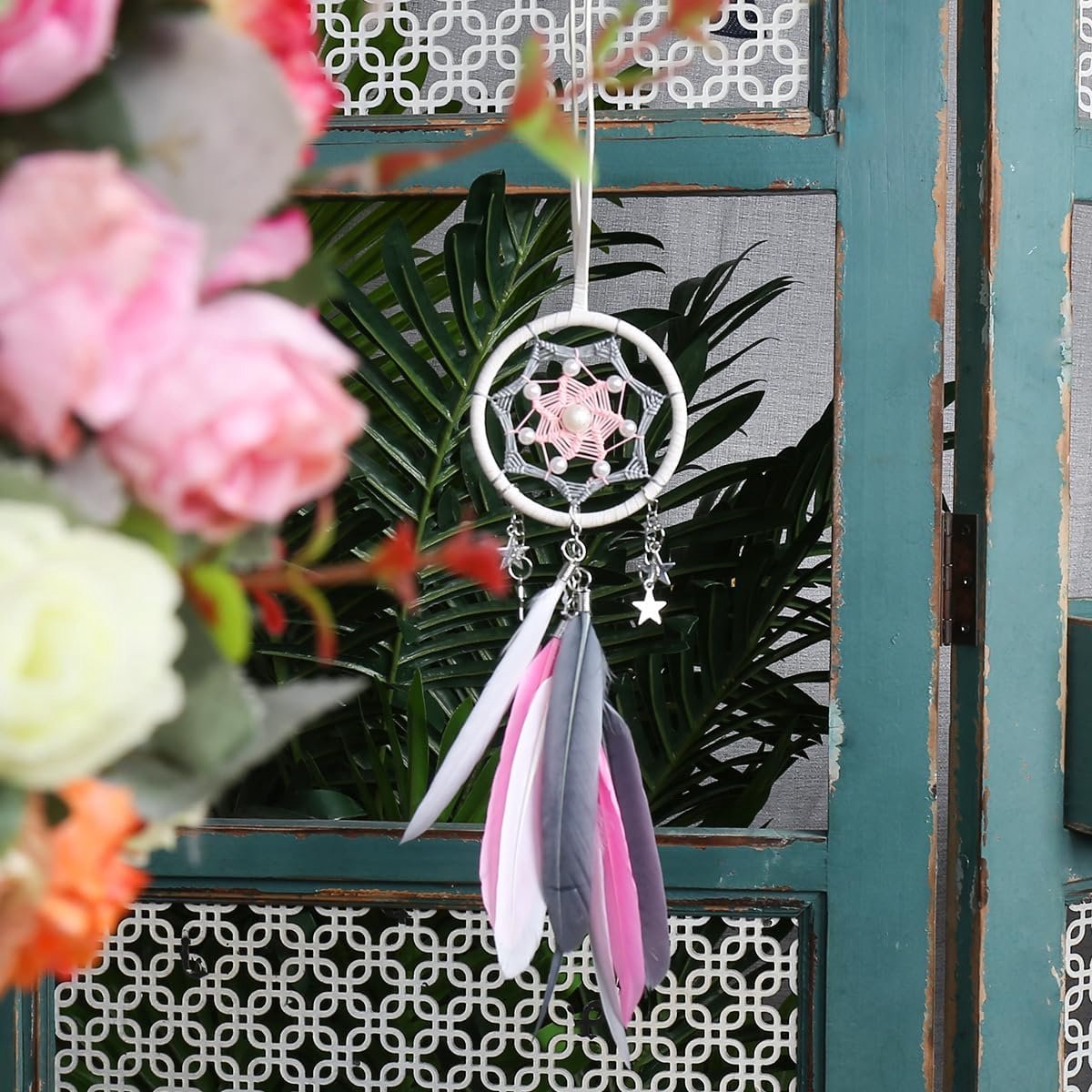 1/2 stks Kleine Dromenvanger met Kralen, Kleurrijke Veer Dream Catcher, Levensboom Wanddecoratie, Handgemaakte Woondecoratie, Slaapkamer Decor