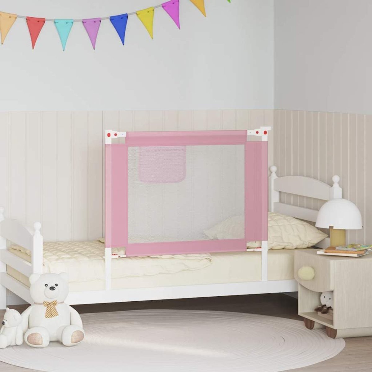 Bedhekje voor kinderen, 90 x 25 cm, polyester, roze