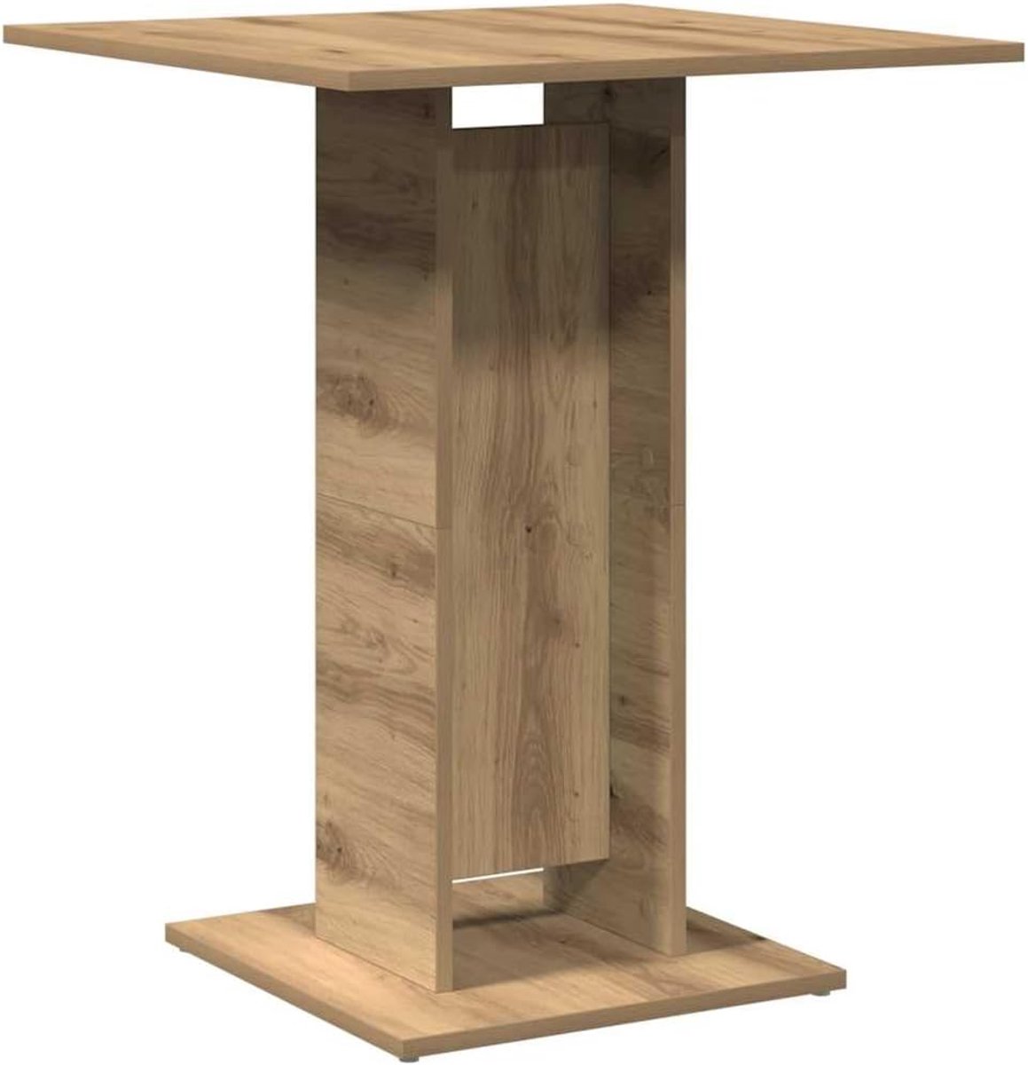 Bistrotafel, houtmateriaal, 60 x 60 x 75 cm, Artisan eiken, stabiele salontafel voor snacks en decoratie, onderhoudsvriendelijk met glad oppervlak, veelzijdig inzetbaar in de keuken