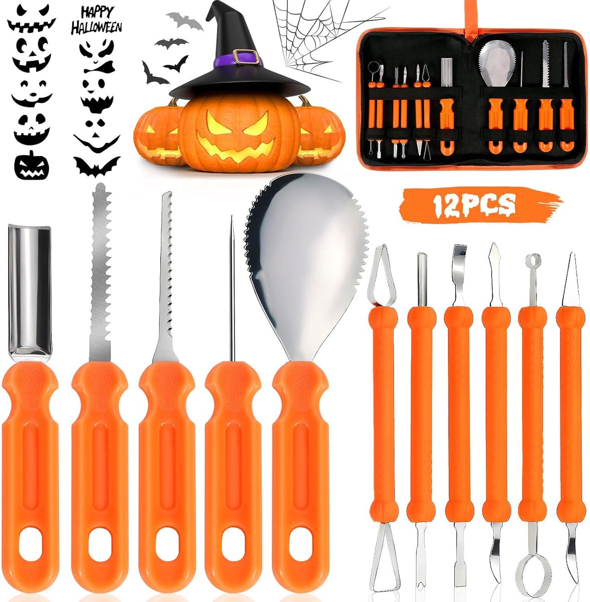 Pompoen snijset, 11 stuks snijgereedschap pompoen