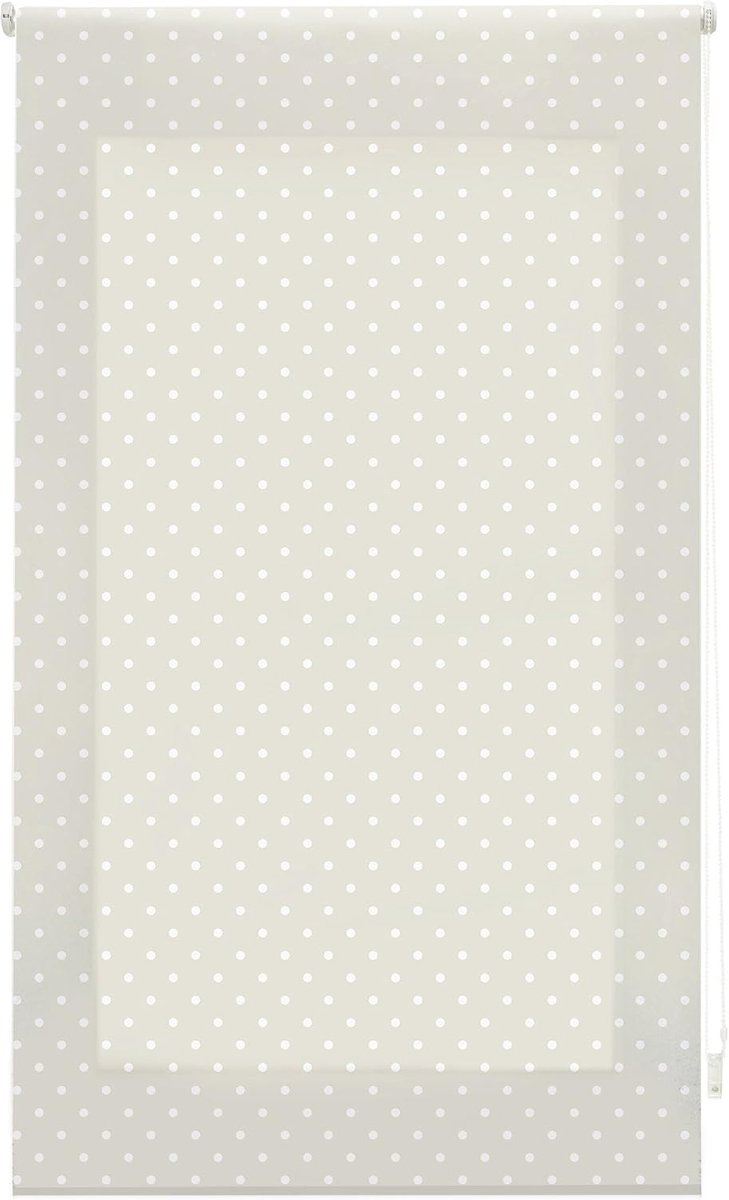 Rolgordijn, stof, beige met witte stippen, 140 x 180 cm