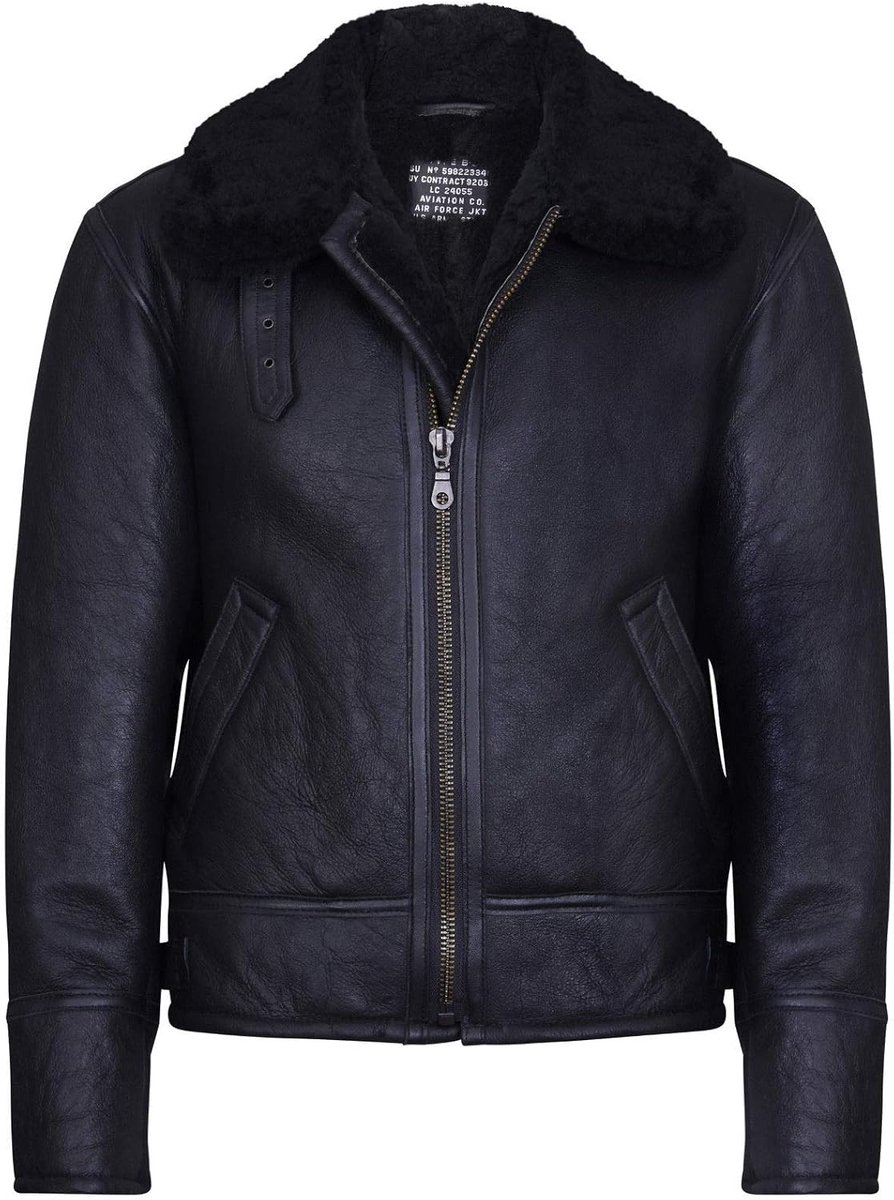 Leather Heren B3 'Air Force' Real Shearling Schapenvacht Aviator Pilot Vliegende Jas