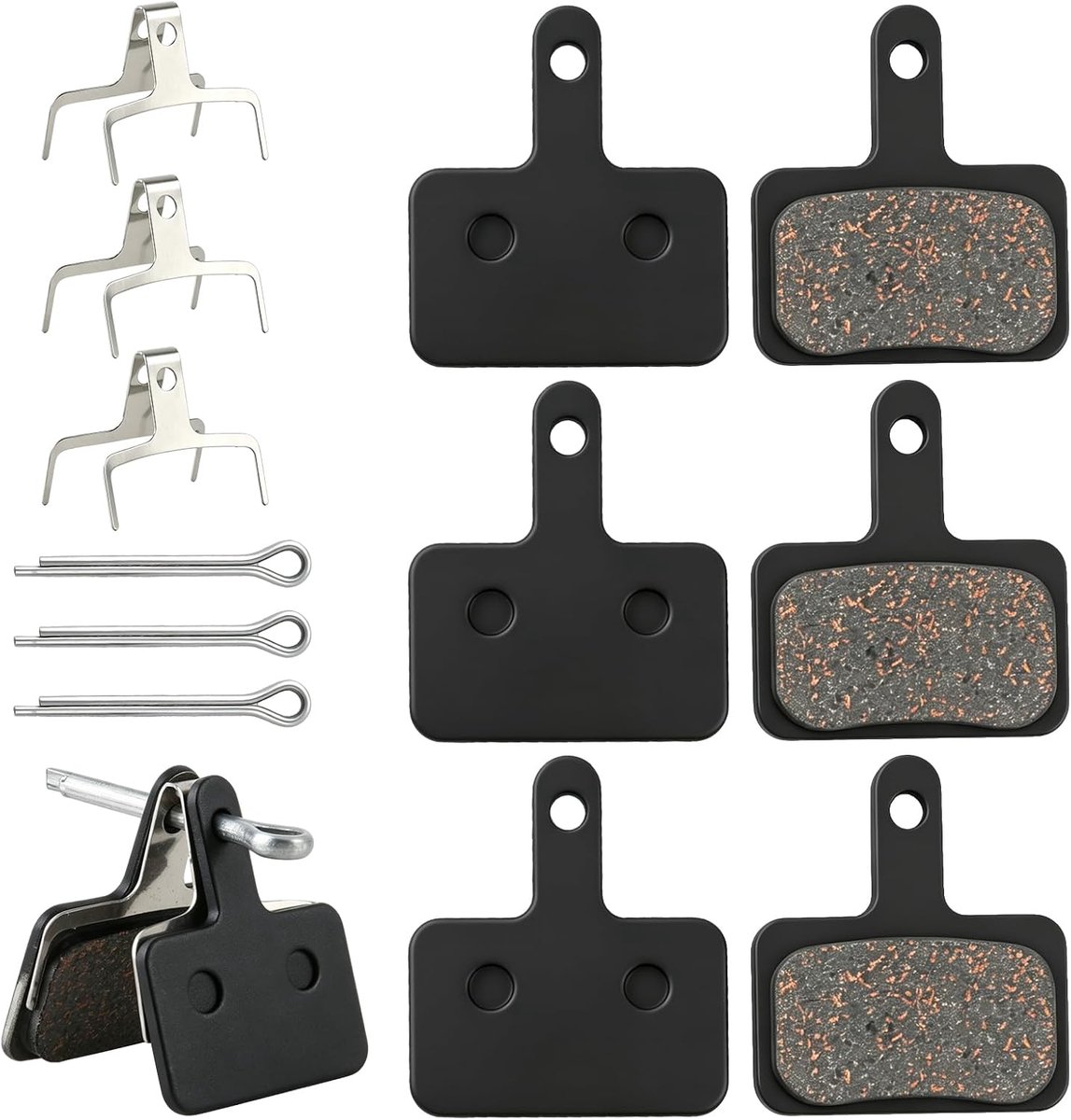 4 paar fietsremblokken voor Shimano Deore B01S B03S MT200 MT400 MT500, remvoeringen voor mountainbike, geluidsarm, hoge prestaties, voor fiets en elektrische step voor dagelijks gebruik
