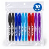 10x Femur Uitgumbare Pennen - Uitwisbare Pen - Gelpen met Uitwisbare Inkt - 10 stuks - Blauwe pen - Rode pen - Zwarte pen - Paarse pen