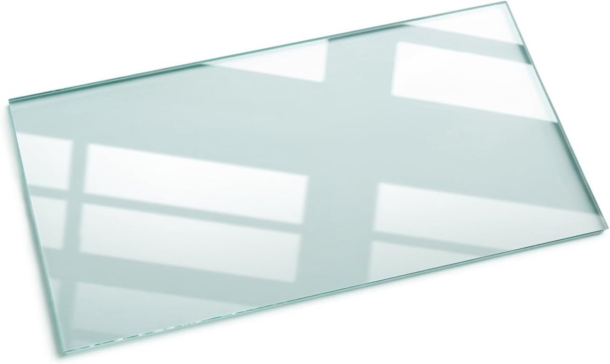 Gehard Glas Rechthoekig 100x50 cm | Glazen Bodem | Met Anti-Slip Pads | Gepolijste Rand | voor Eettafel, Bureau of Salontafel | Doorzichtig - Transparant