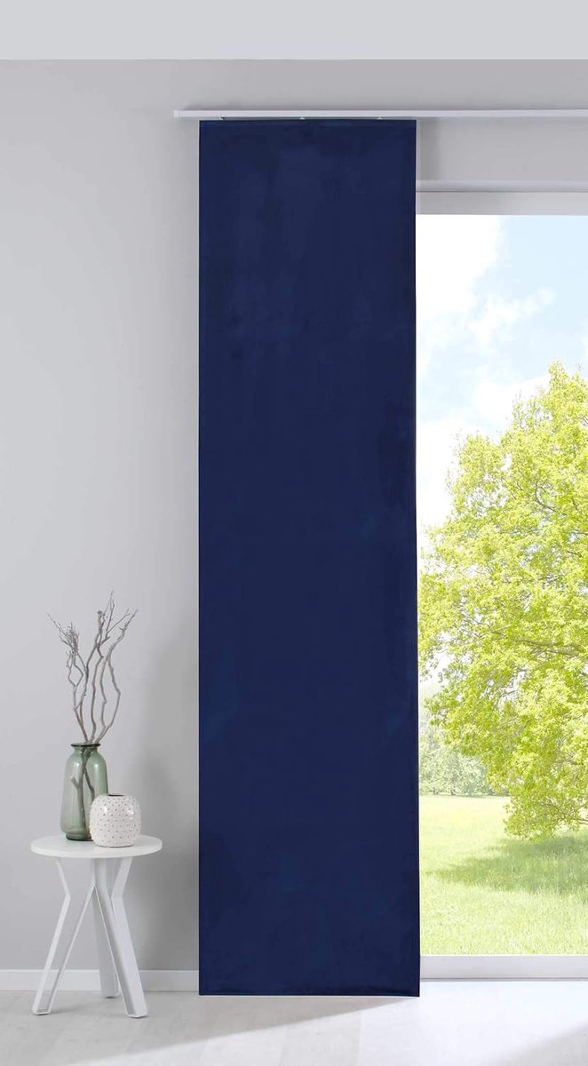 Verduisterend paneelgordijn schuifgordijn »Milano« fluweel ondoorzichtig Blackout paneelwagen verzwaringsstang blauw HxB 245x60 cm, 203571