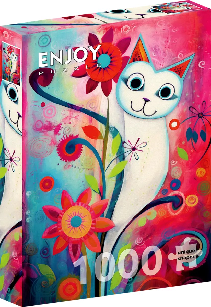 Enjoy Puzzle legpuzzel witte kat 1000 stukjes dierenpuzzel.