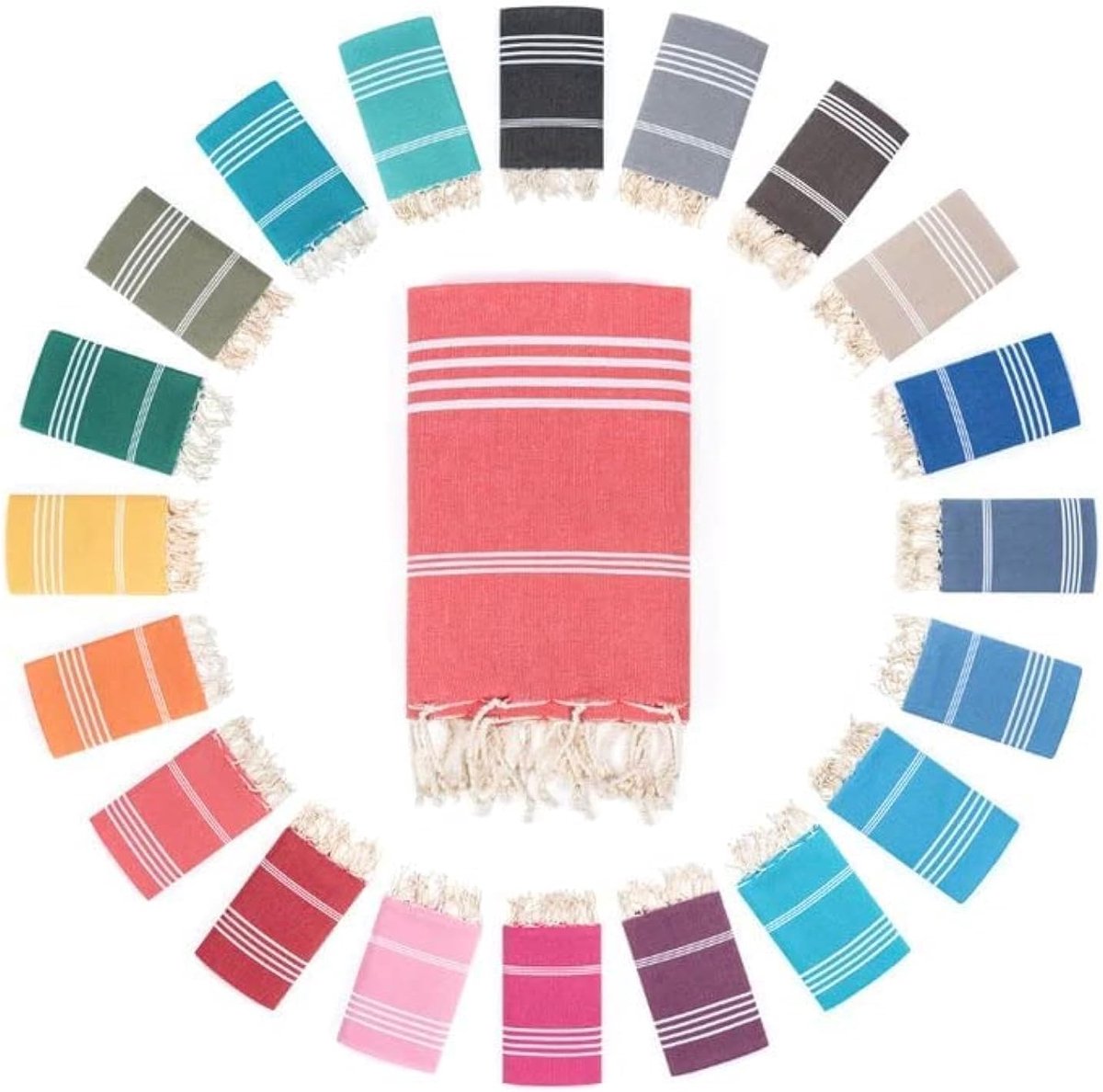 Peshtemal Fouta Hamamdoek - Sauna-, Bad- & Strandlaken XXL 100 x 200 cm - Tafelkleed, Bank Kleed, Picknickkleed - 100% Katoen - Handgeweven - Lichtgewicht, Sneldrogend