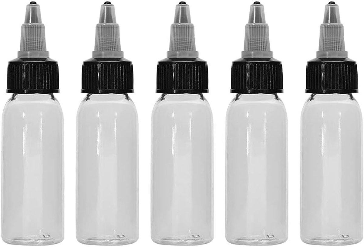 30 ml tattoo lege flessen doorzichtige plastic tattoo-verffles voor tattoo-artiest(5 stuks)