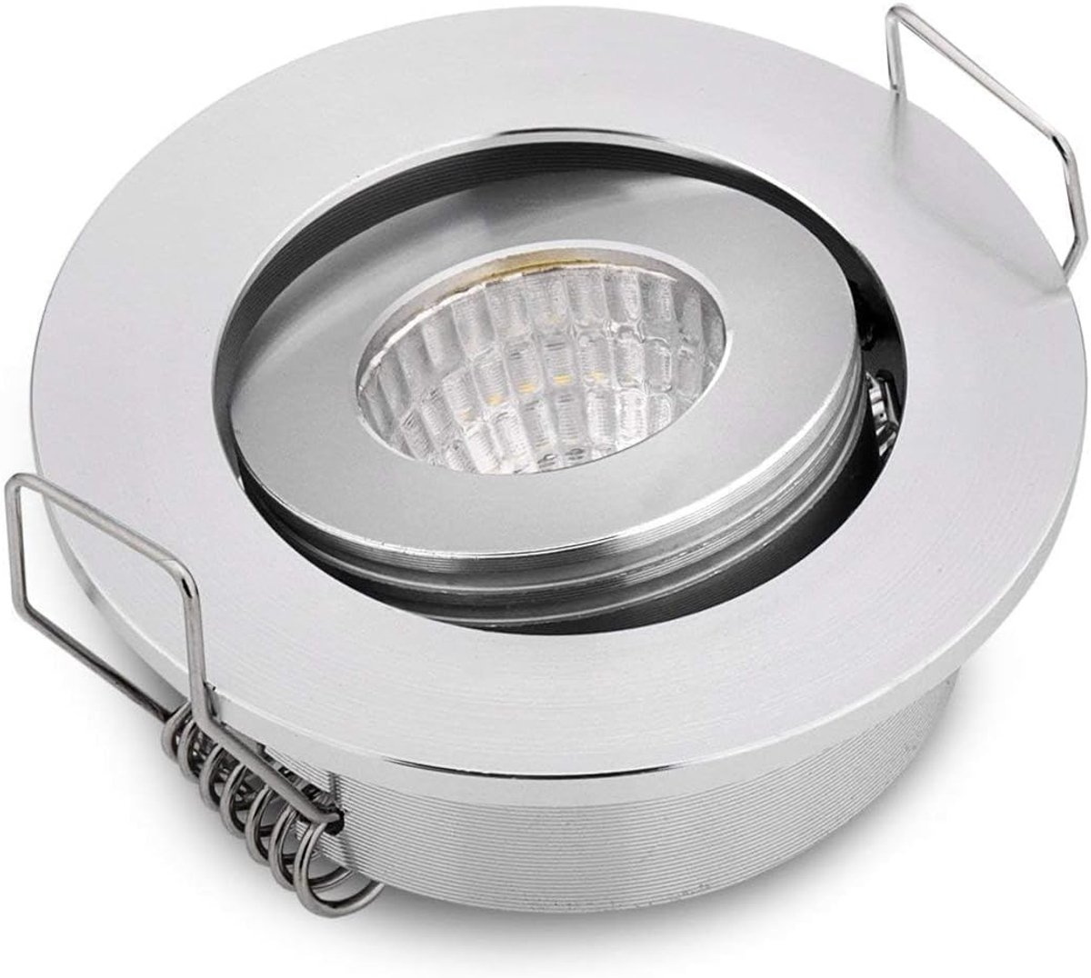 dimbaar, 10 stuks, warm wit, klein, 3 W, COB LED inbouwplafondlamp, draaibare mini-spots, gatgrootte 42-45 mm, 3000 K zilveren kleur voor thuiskast, doe-het-zelf