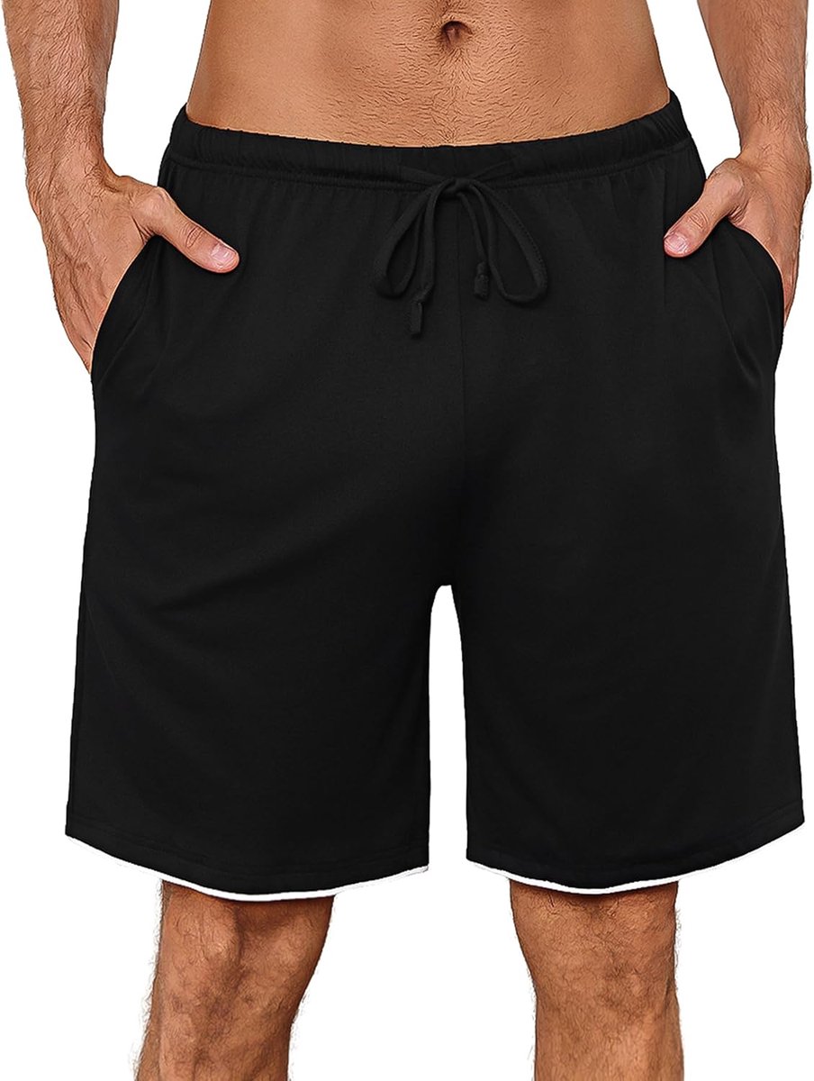 Pyjamashorts voor heren, nachtshorts, ultrazachte stof, lichte en comfortabele pyjamabroek om te slapen of te ontspannen, S-XXL