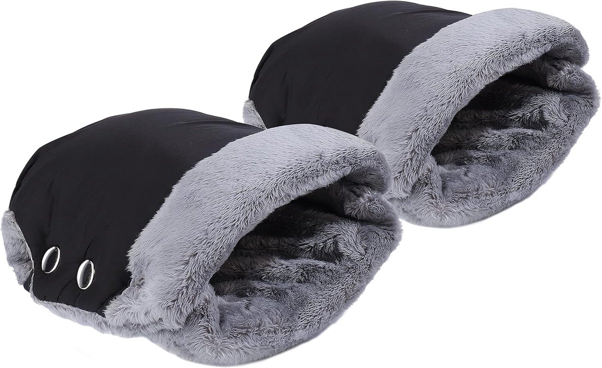 Hand Muff Anti-Freeze Waterdicht Extra Dikke Warme Winter Baby Kinderwagen Handschoenen voor Kinderwagens, Buggies, Fietsaanhangwagens Zwart