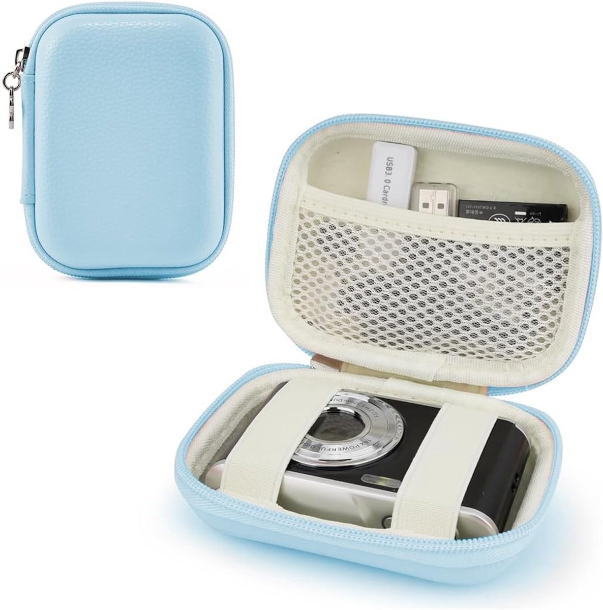 1 x cameratas voor camera, cameratas, mini-harde tas, reisbeschermhoes, camera-accessoires (blauw)