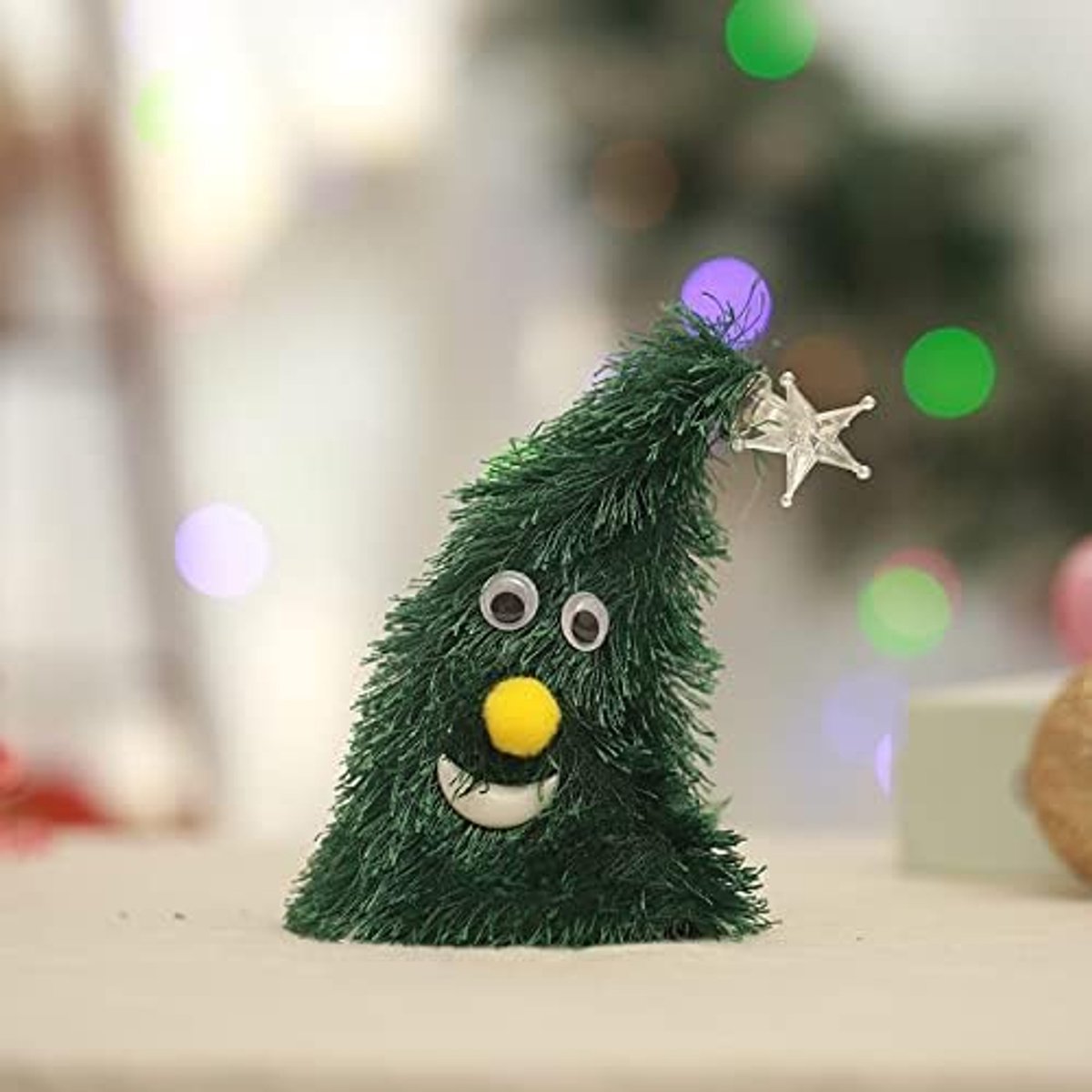 Kerstdecoratie, kerstboom met verlichting, kunstkerstboom, kleine grappige boom, tafeldecoratie, mini-kerstboom, kerstdecoratie, 15 cm