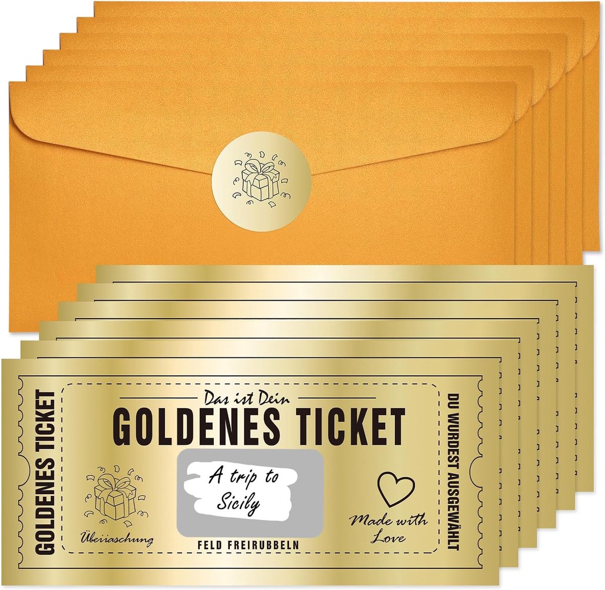 6 stuks doe-het-zelf kaarten om te krabben en te winnen + enveloppen van kraftpapier + stickers met goudkleurig hart, gepersonaliseerde kaarten voor aankondiging van de zwangerschap, getuigen