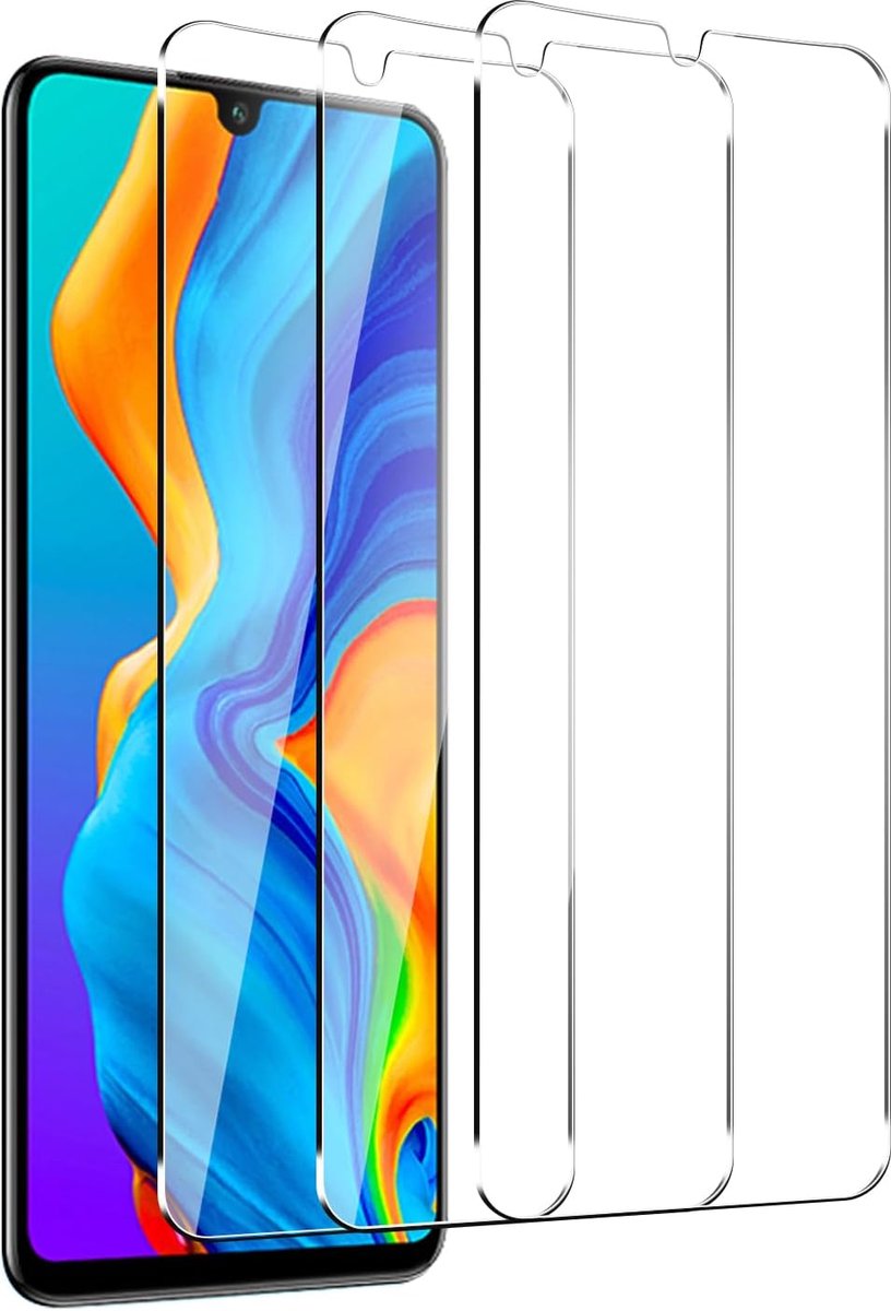 【3 stuks】Gehard glas voor HuaWei Nova 4e, displaybeschermfolie, 9H glashardheid, transparant HD, zonder luchtbellen, zeer duurzaam, krasbestendig, compatibel met hoes.
