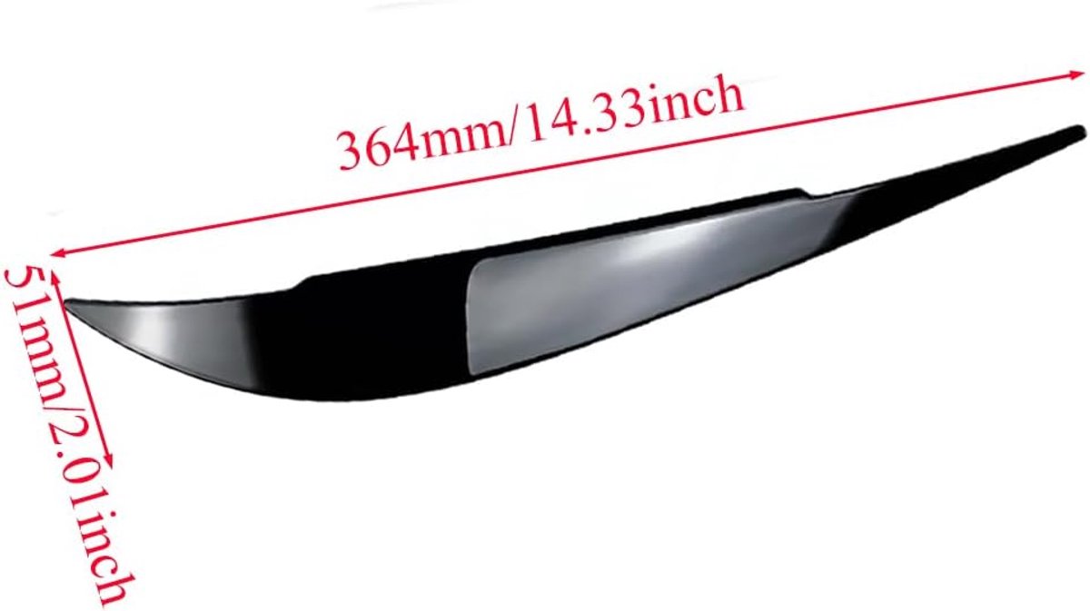 Oogdeksel, glanzend zwart auto koplamp wenkbrauwen, 2 stuks wenkbrauw covers oogleden covers compatibel met BMW 4 Serie F32 F33 F36 2014-2020