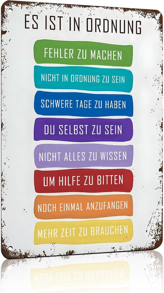 "Es ist Okay, Not Okay zu Sein" Vintage tin metalen bord poster, motiverende kinderkunst klaslokaal poster citaten, wees jezelf wanddecoratie, 20 x 30 cm, geschikt voor thuis, bar (25114)