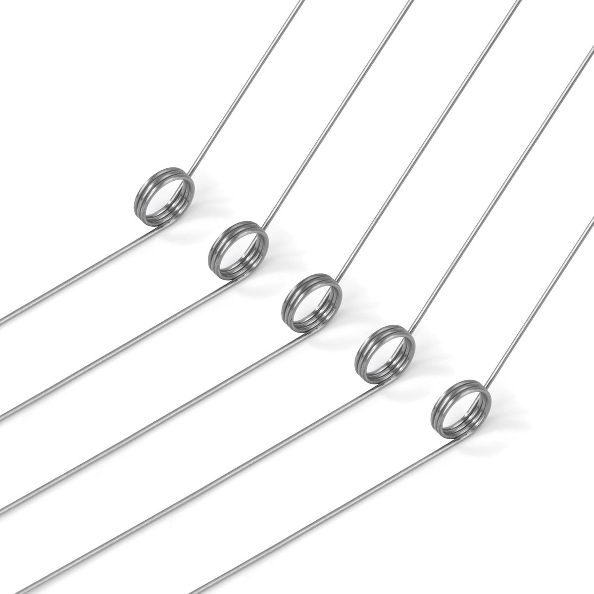 Torsieveren van roestvrij staal draaddiameter 0,5 mm binnendiameter 5 mm armlengte 50 mm hoek 135° 3 omwentelingen links 0,5 x 5 x 50 mm
