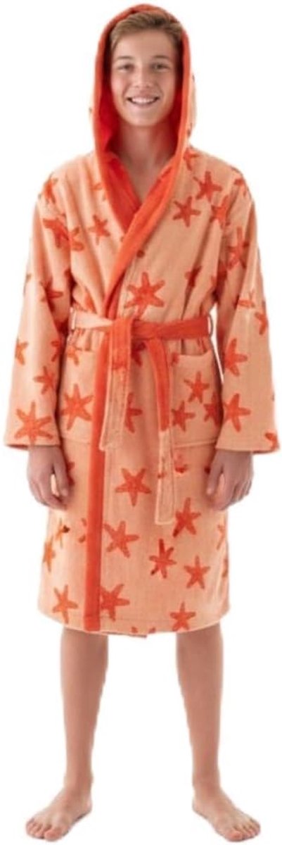 Towel Badjas voor kinderen, meisjes en jongeren, 100% katoen, Oeko-Tex, badstof, tas, riem, capuchon, voor douche en zwembad.