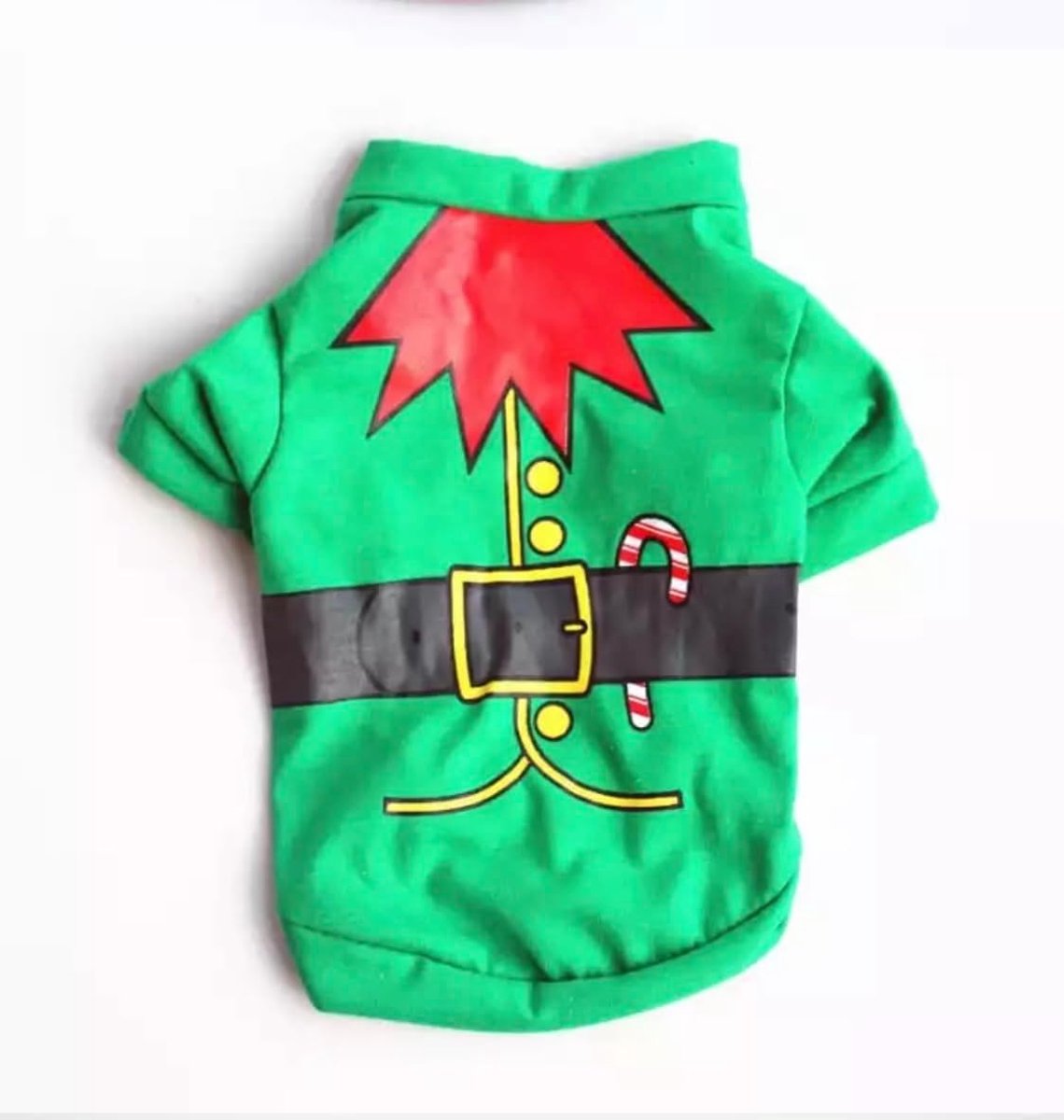 Hondentrui, rood met zwarte riem en goudkleurige gesp of elf (groen)
