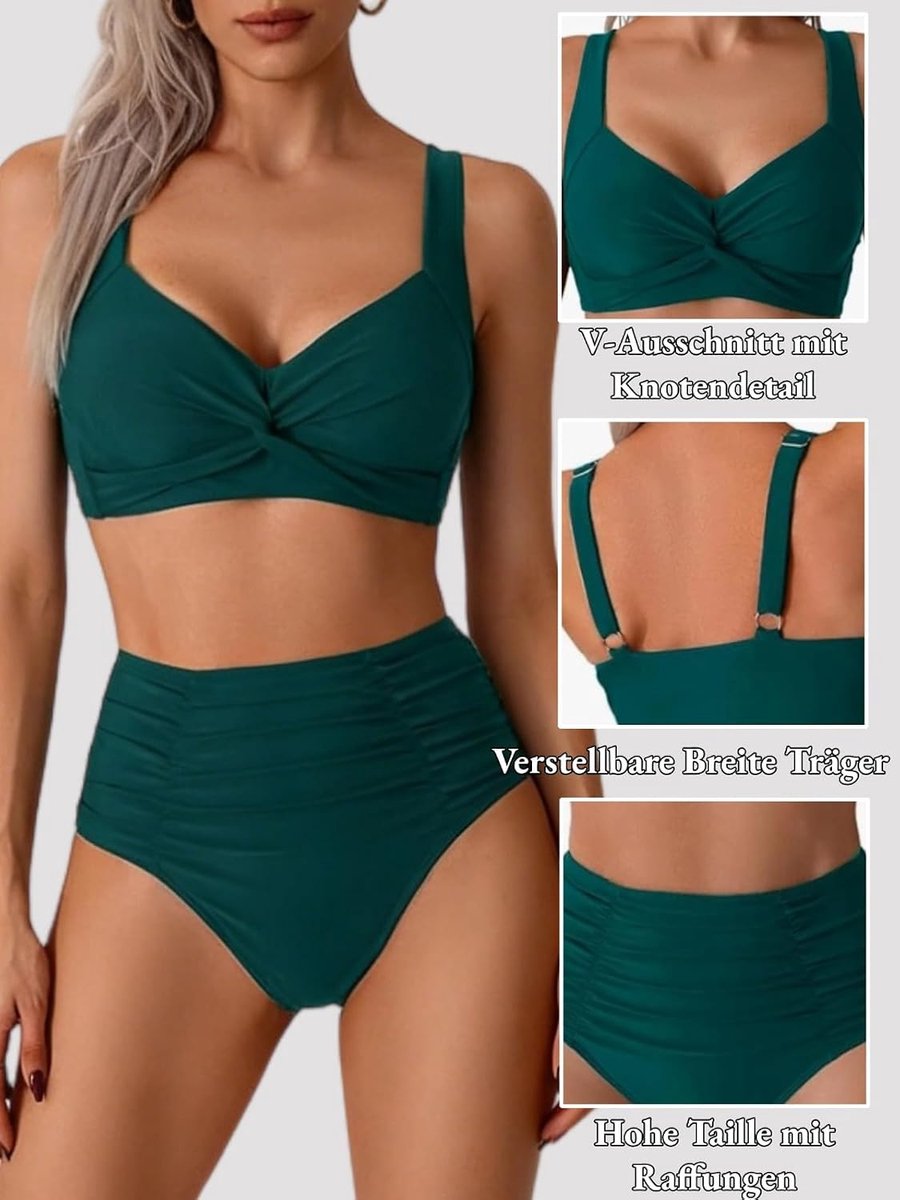 Badpak voor dames, bikini set, buikweg, kanten up, badpak, tweedelige badmode, zwempak voor dames