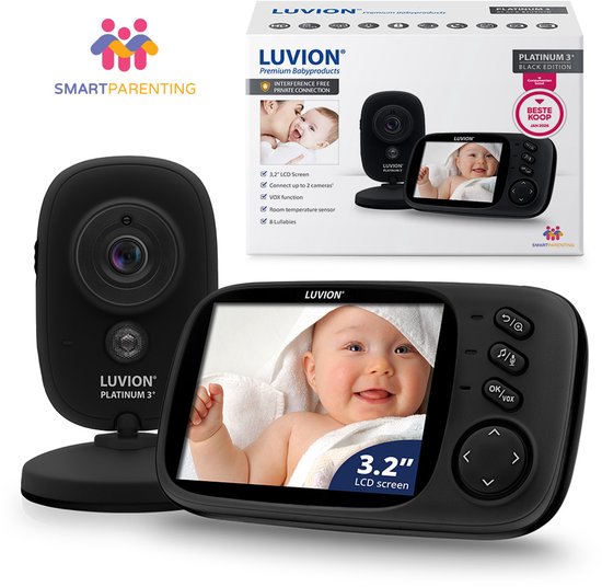 LUVION® Platinum 3+ Black – Babyfoon met Camera – Uitbreidbaar tot 2 Baby Camera’s