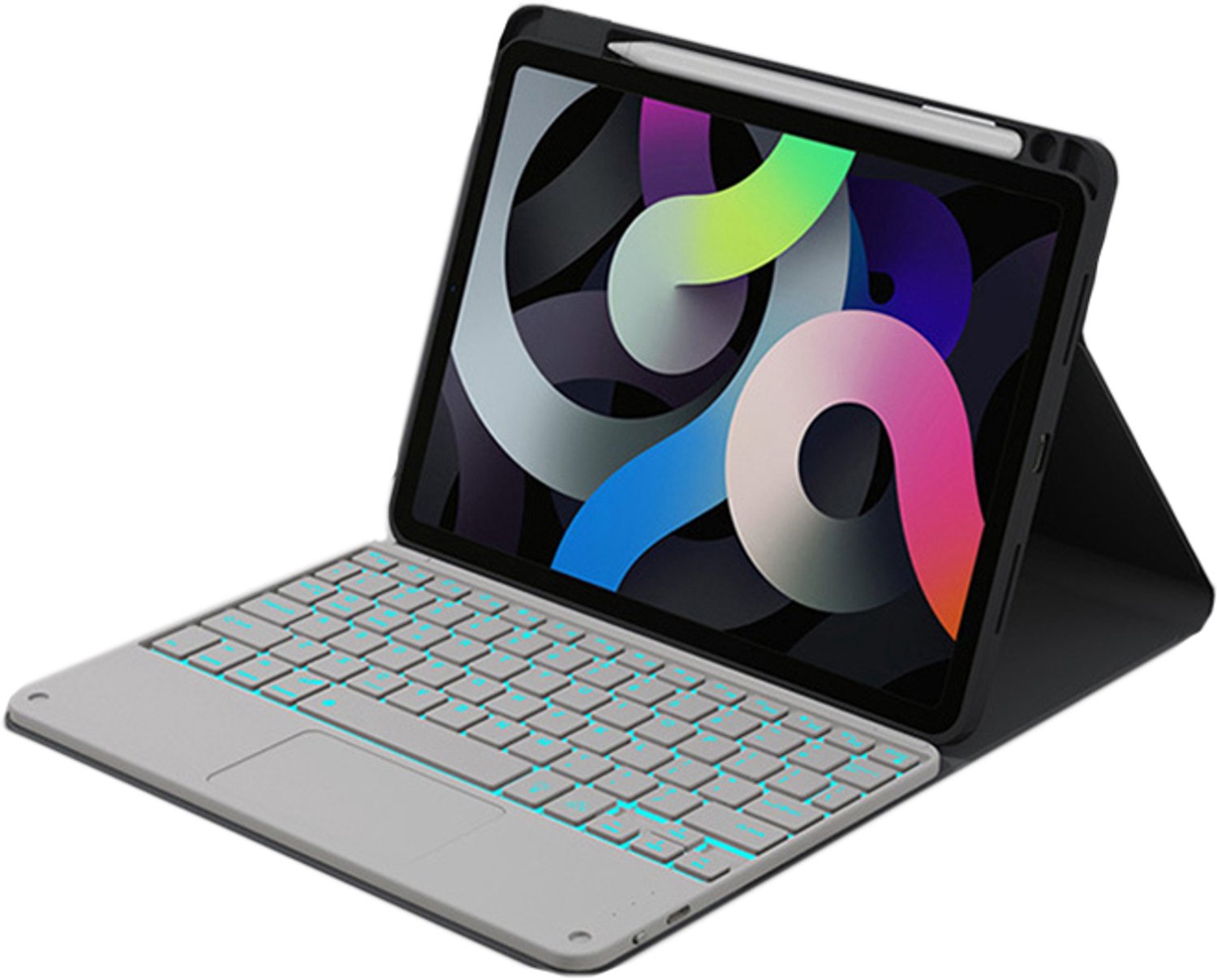 Tablet Hoes met Verlicht Toetsenbord & Touchpad, compatibel met iPad