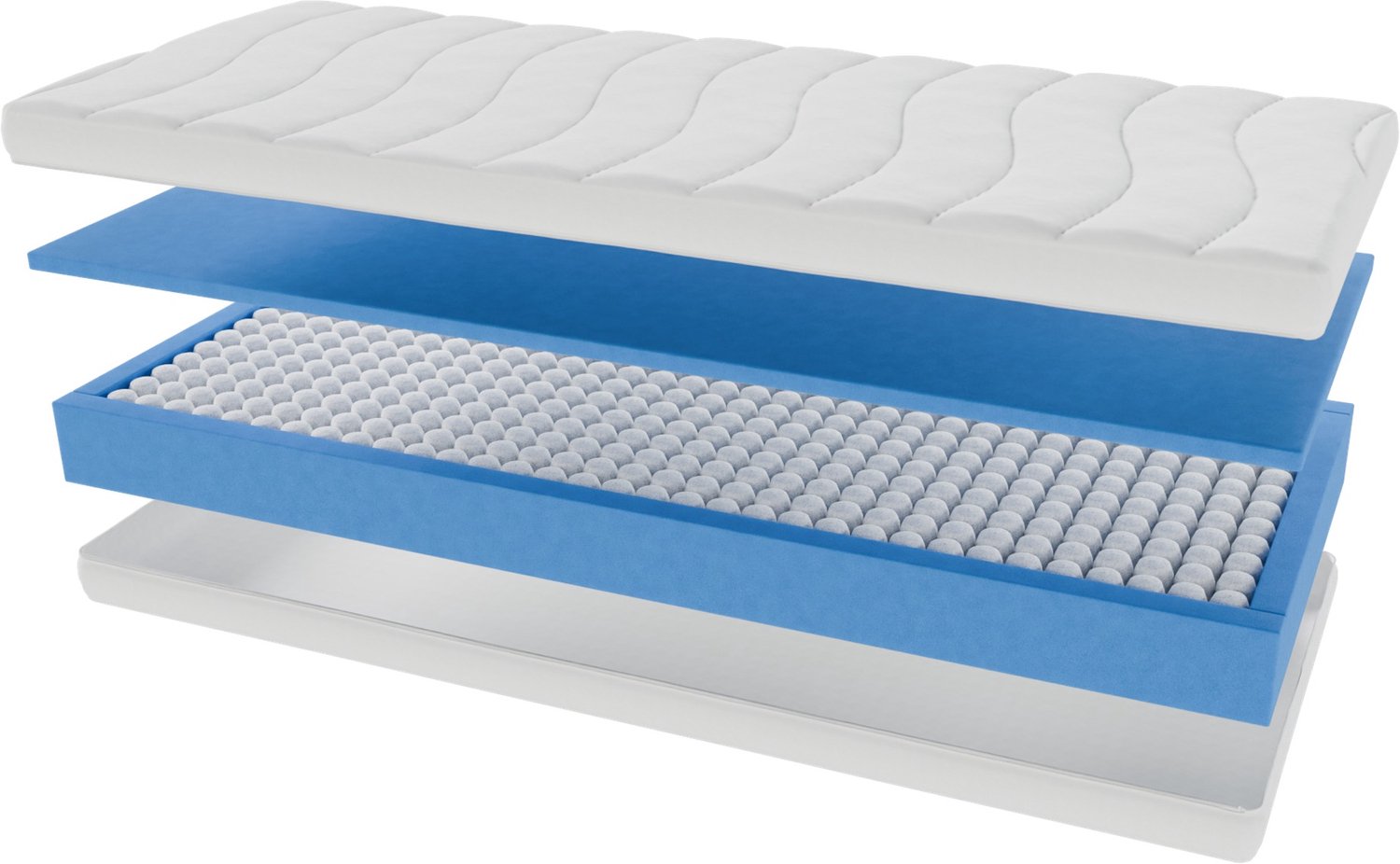 Toros Bedden 80x200x20 Hybrid - Pocket - Anti Allergisch - Wit