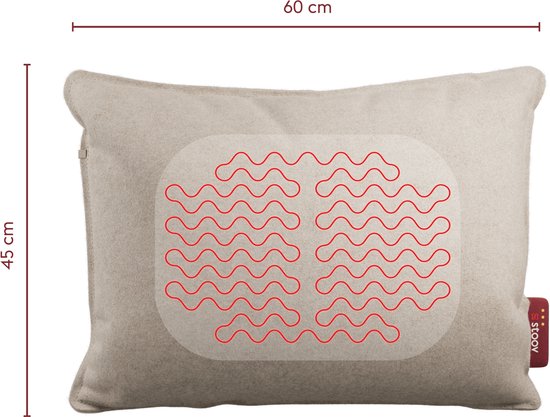 Stoov Ploov³ 45x60 - Warmtekussen - Original Soft Beige - 3 warmtestanden tot 58°C - Base: 2 tot 4 uur
