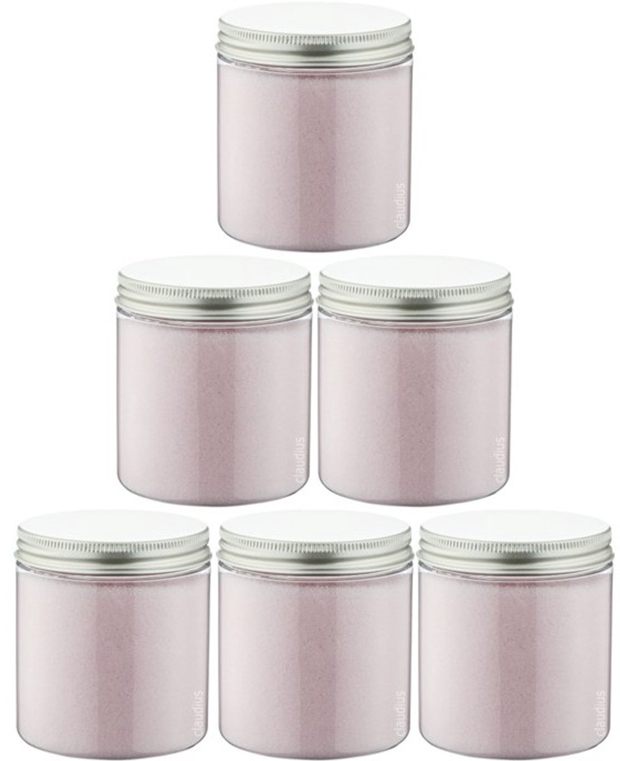 Claudius Scrubzout Rozen 300 gram - Pot met aluminium deksel - set van 6 stuks - Hydraterende Lichaamsscrub - Body Scrub