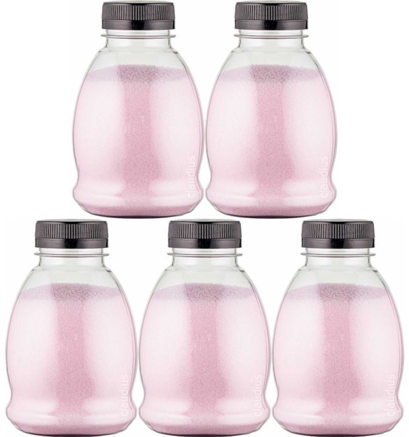 Claudius Scrubzout Rozen - 375 gram - Fles met zwarte dop - Set van 5 stuks - Hydraterende Lichaamsscrub - Body Scrub