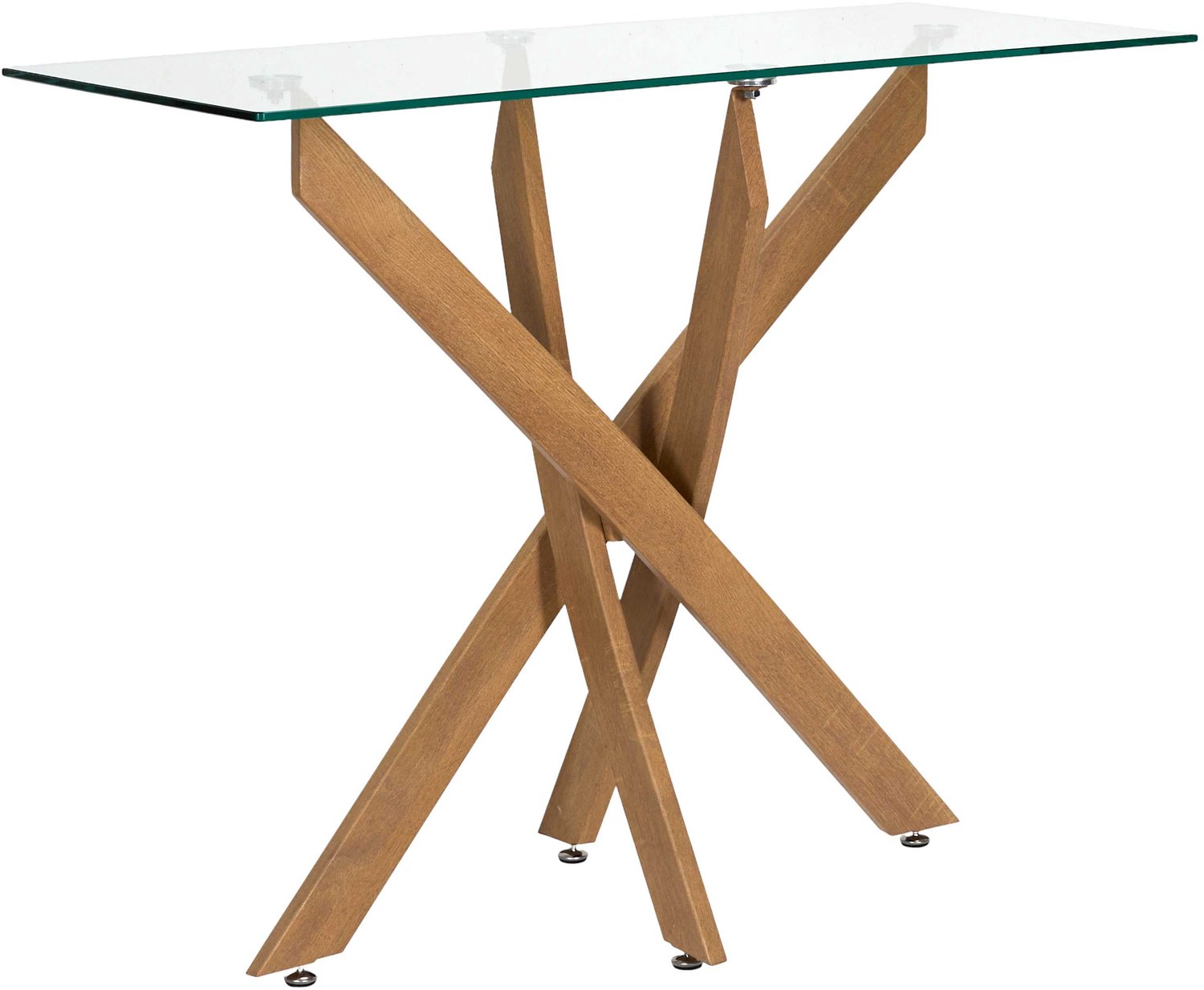 MISOU Sidetable - Wandtafel - Haltafel - Glas - Metaal - Bruin - HERITAGE