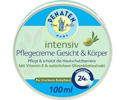 Penaten Intensiv Verzorgingscrème Baby – Gezicht & Lichaam – Droge & Gevoelige Huid – Met Vitamine E & Olijfbladextract – 100 ml