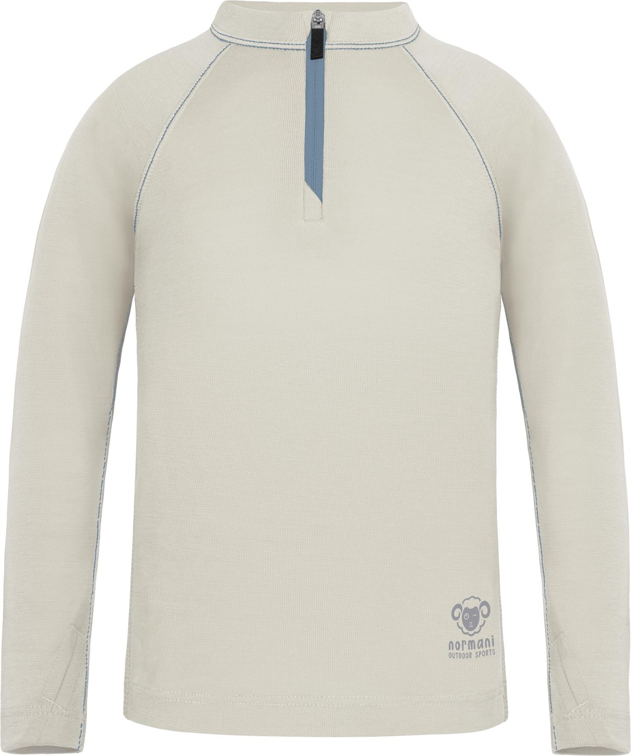 Kinder-shirt met lange mouwen van merinowol en 1/4 rits „Nyapari“