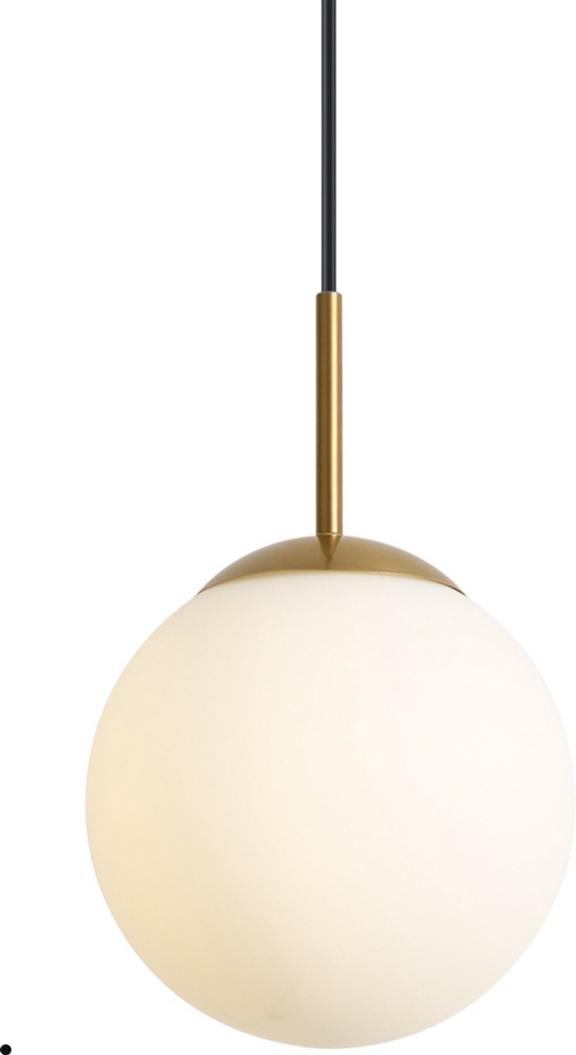 Qazqa art deco hanglamp - Flore - goud met opaalglas, vintage, 20cm, ideaal als woonkamer, badkamer en buitenverlichting lamp