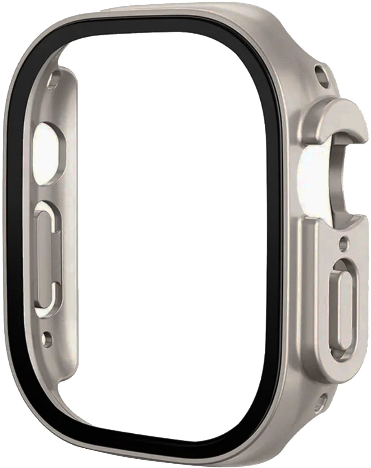 Stravo Case / Hoesje voor Apple Watch Ultra 4/3/2/1 49mm – Full Cover TPU met Screenprotector – Titaniumkleur