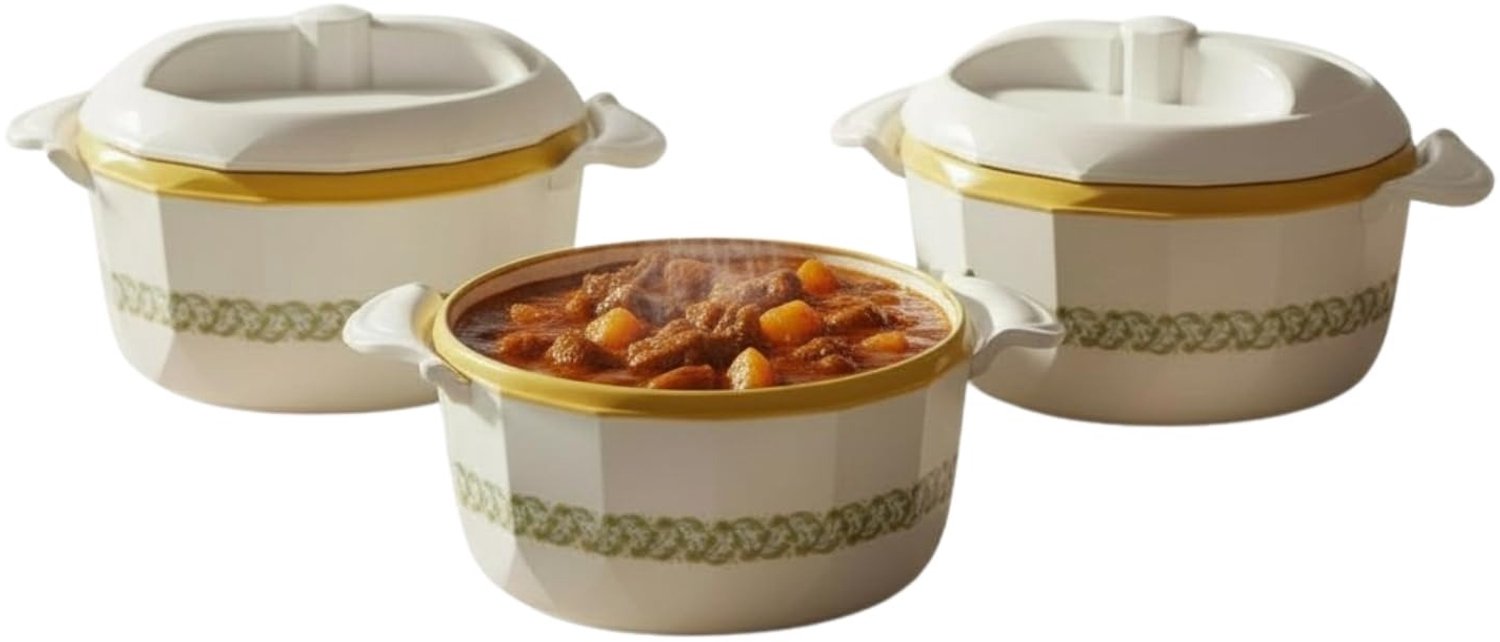 Famanu – Set van 3 geïsoleerde voedselkommen, 500 en 1000 ml, met deksel, lekvrij, stapelbaar voor transport en vers houden