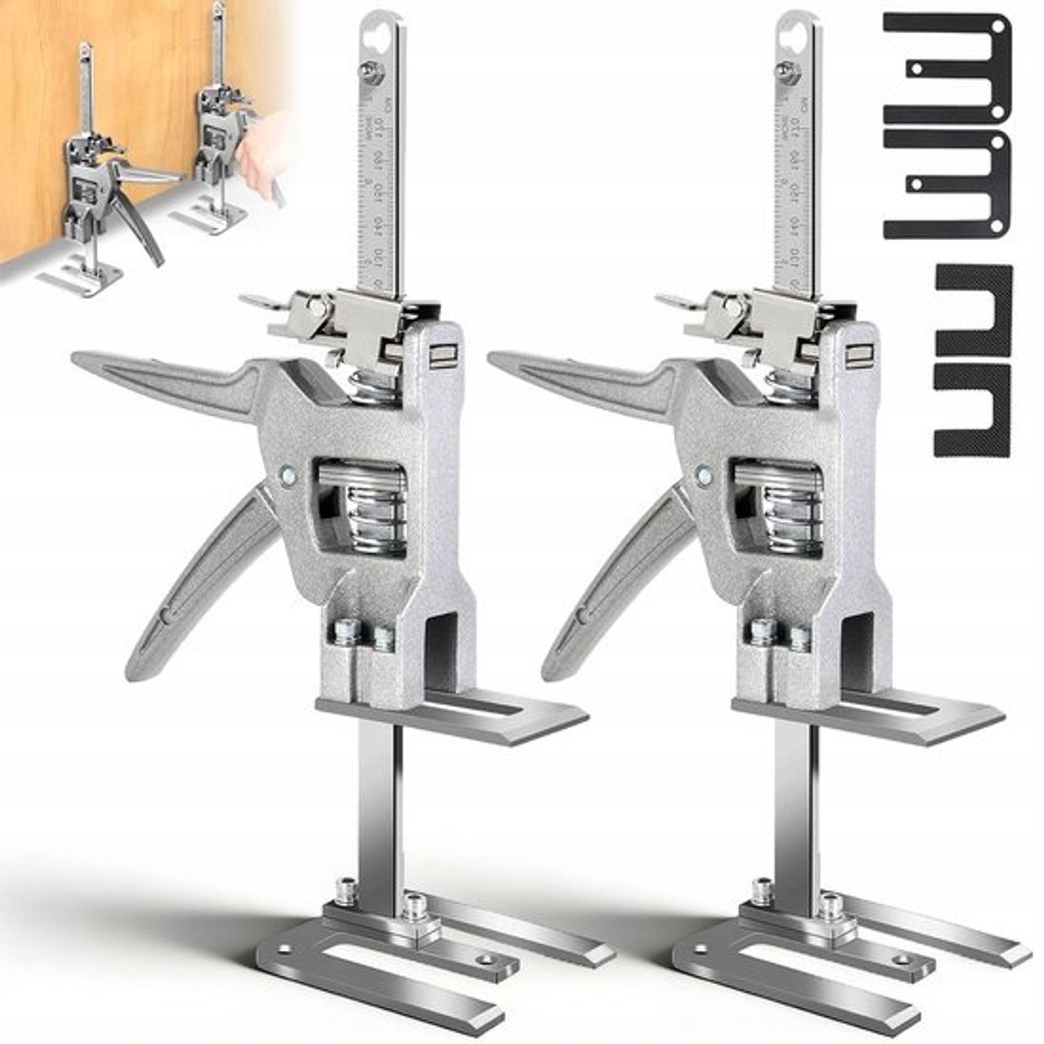 Besparende hefkrik - Hefinrichting - Krik - 400kg draagvermogen & dubbele daalsnelheid - Verstelbare hoogte 0-145mm - Metalen constructie - Voor meubels, ramen & deuren