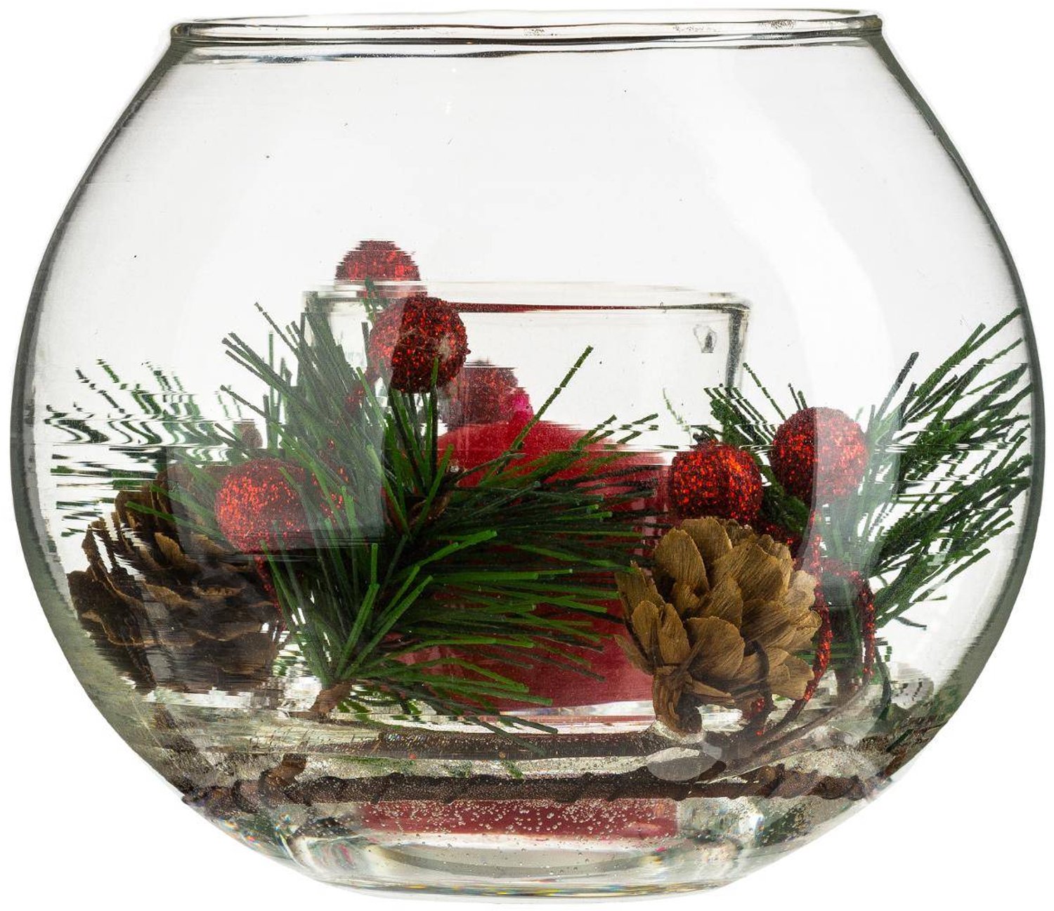 Feeric lights & Christmas Ball Candle Decorative Glass Rouge