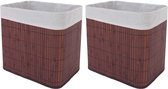 Opbergmand MCW-C21, opbergmand organisatiedoos sorteerdoos plankmand, bamboe ~ bruin