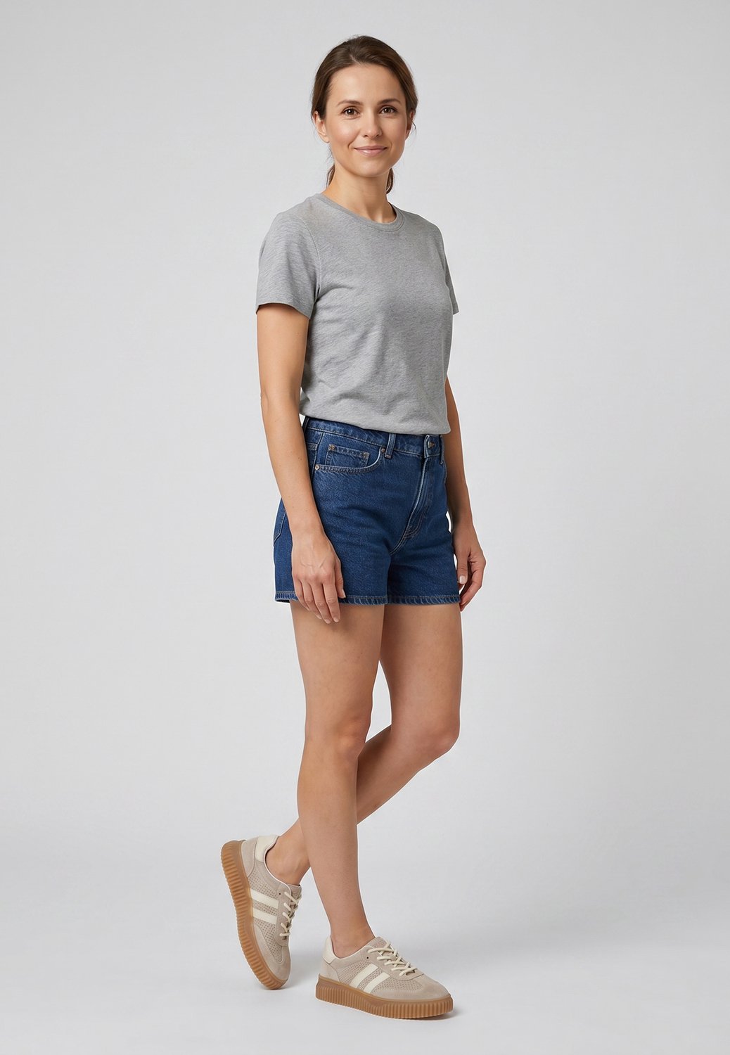 Beige Suède Sneakers - Geperforeerd - Maat 37