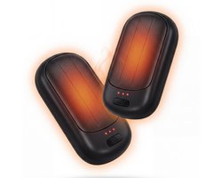 Elektrische Handwarmers 2 Stuks - Oplaadbare Handverwarmers met 3 Krachtige Warmtestanden - Handenwarmer tot 4 uur Verwarmd - Herbruikbare Handenwarmer USB-C - Compacte Handwarmers - Handen Warmer Oplaadbaar - Pocket Warmer - Zwart - Silvergear