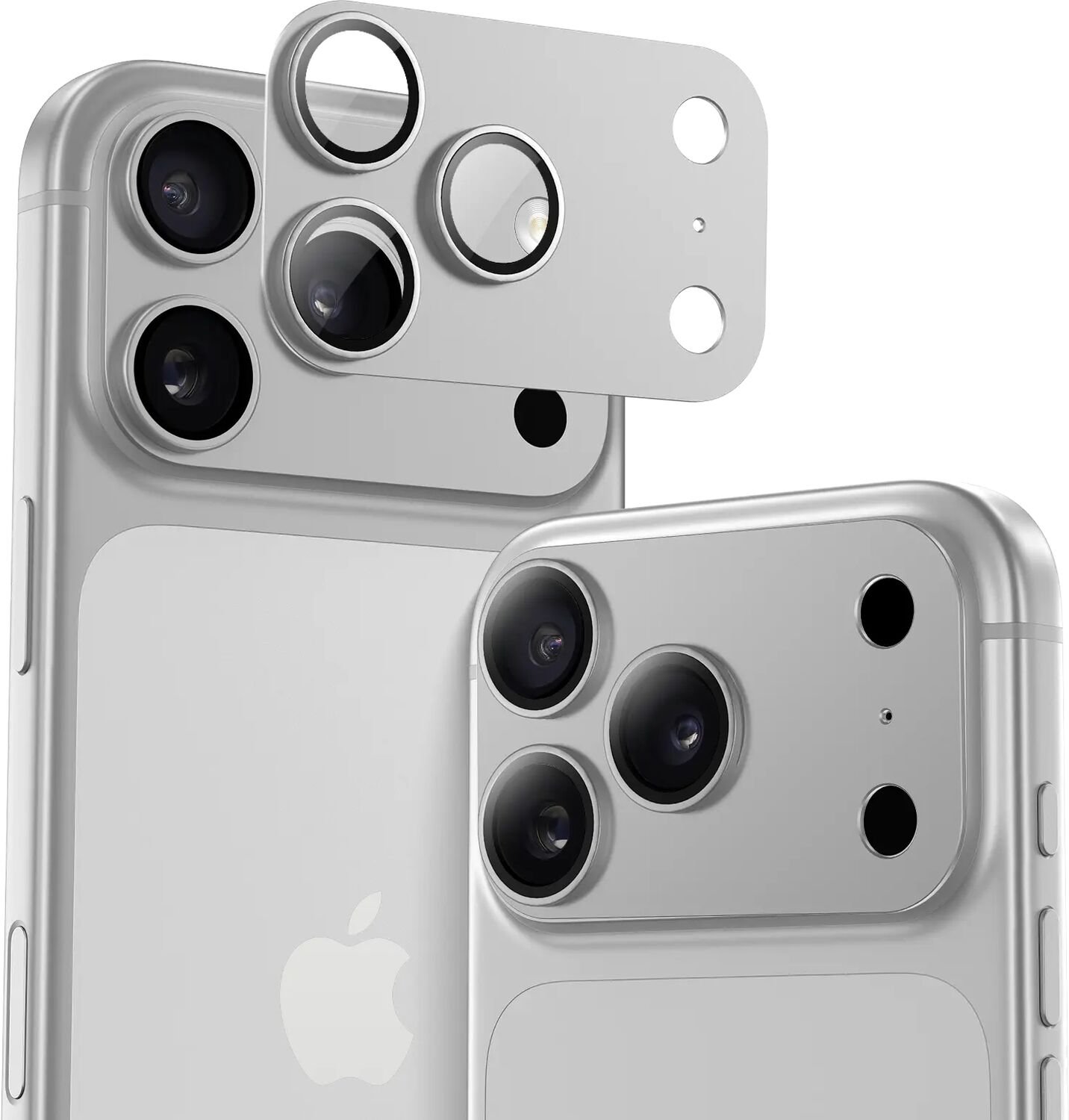 Buddi Focus Geschikt voor Apple iPhone 17 Pro Max - Full Camera Protector - Matched Zilver - Eenvoudige installatie